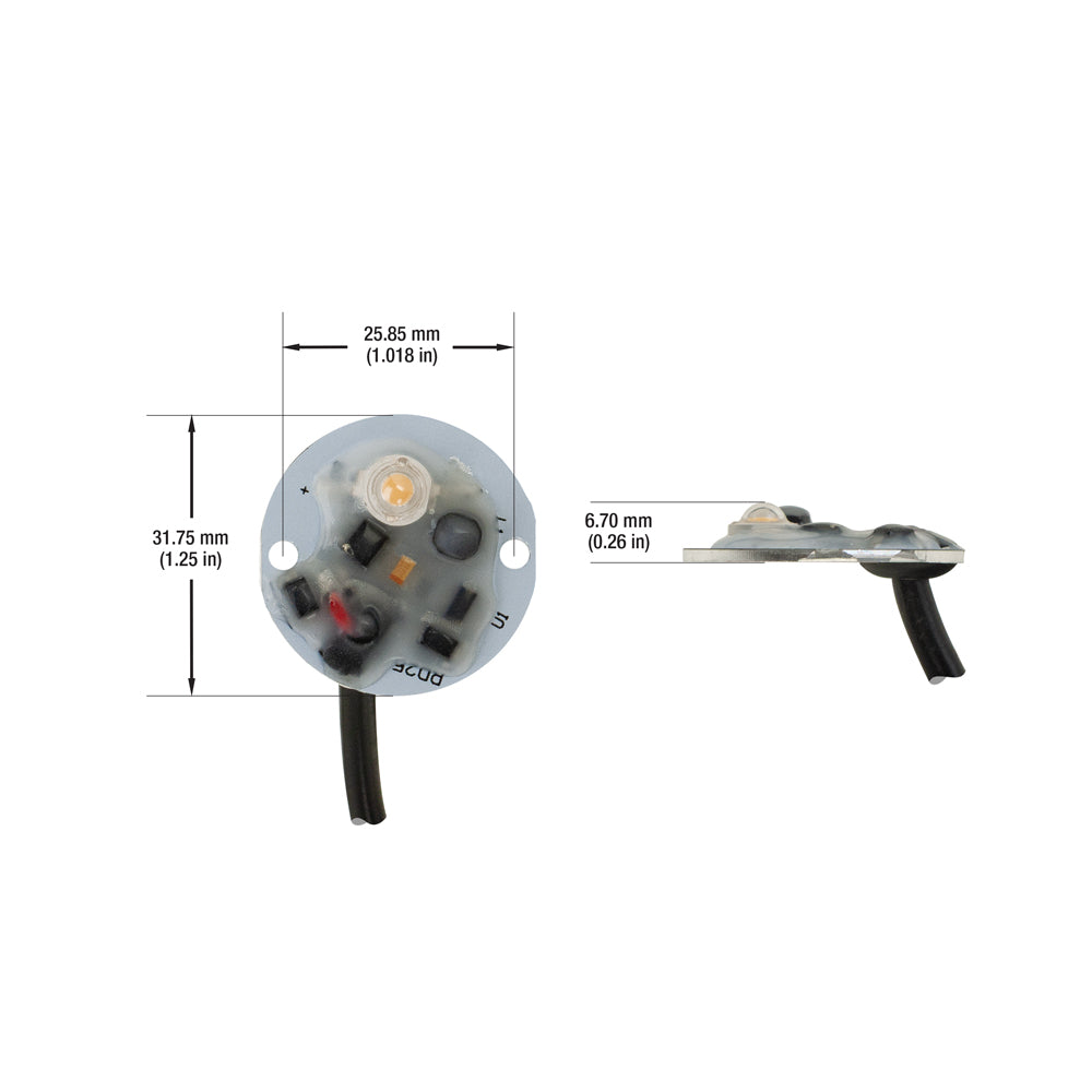 12V Round PCB Dimmable Constant Voltage LED Module 3W 3000K(Warm White)