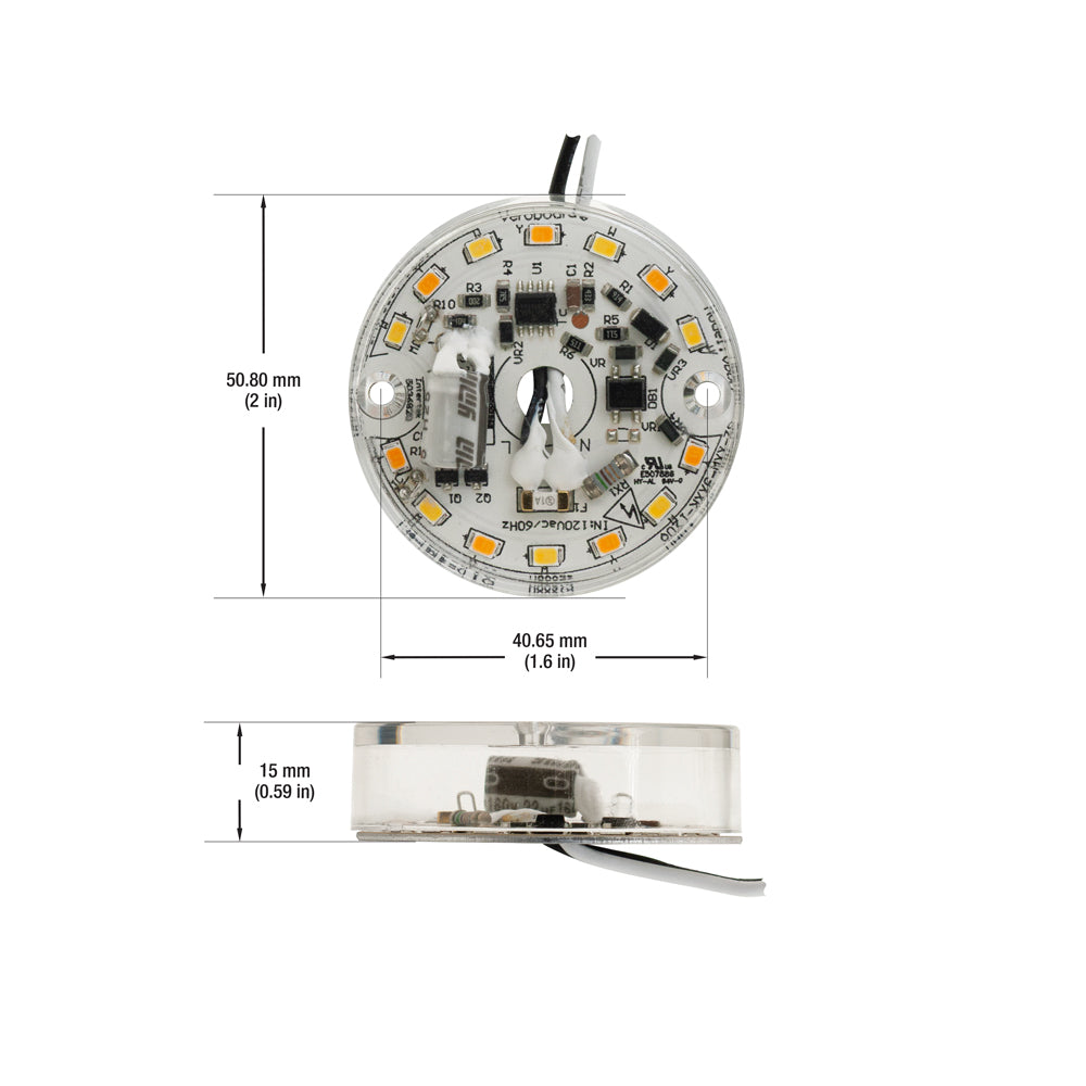 2 inch Round Disc ZEGA LED Module 120V 7W CCT(2.7K, 3K, 4K), DIS 02-007W-930-120-S1-Z1A