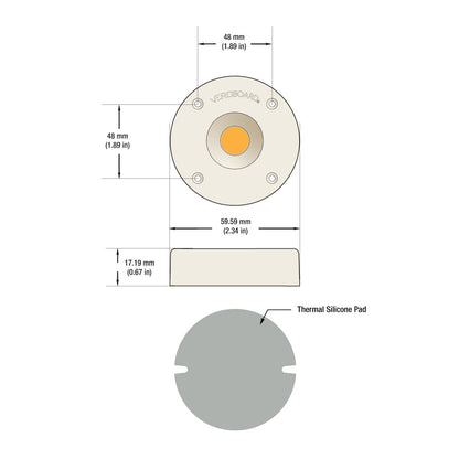 COB Paragon LED Module with HT5828 LED Holder, 120V 10W CCT(2.7K, 3K, 4K), CDAC-80-5028-120-27