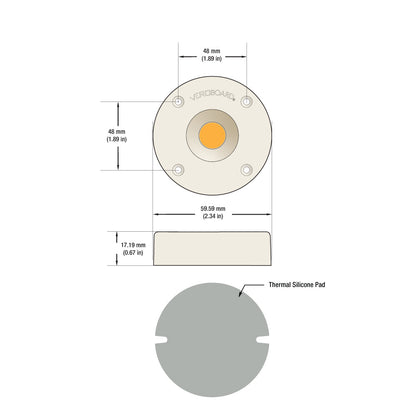 COB Paragon LED Module with HT5828 LED Holder 120V 20W CCT(2.7K, 3K, 4K, 5K), CDAC-80-5028-120V-50