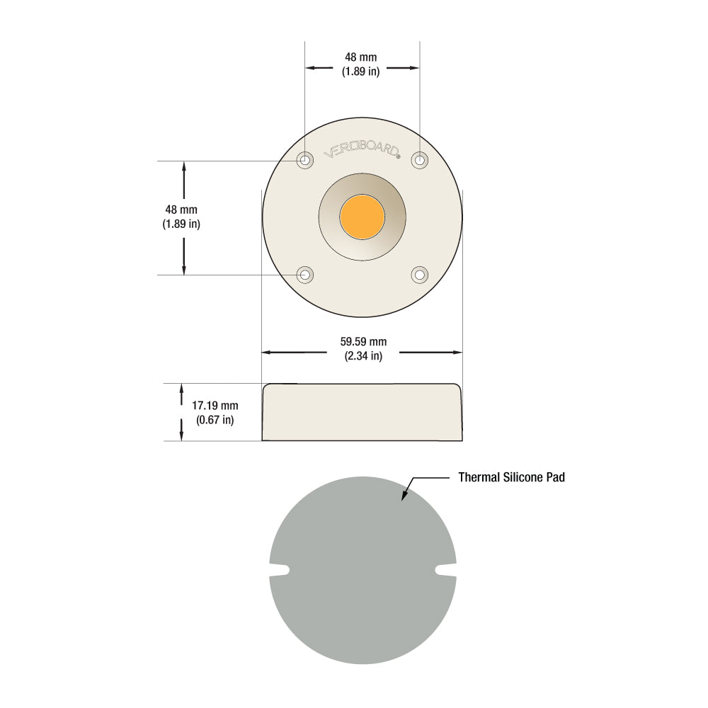 COB Paragon LED Module with HT5828 LED Holder 120V 30W CCT(2.7K, 3K, 4K), CDAC-80-5028-120V-30