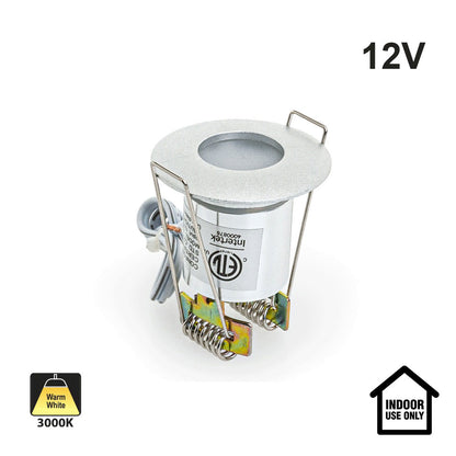 P105-SN-3000 Round Dimmable LED Step Light, 12V 0.6W 3000K(Warm White) Silver Grey