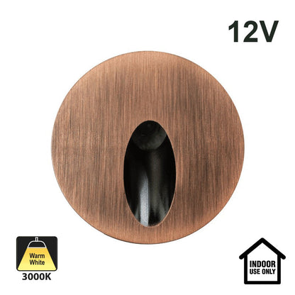 Round LED Step Light/ Pathway Light 12v 1w Dark Bronze