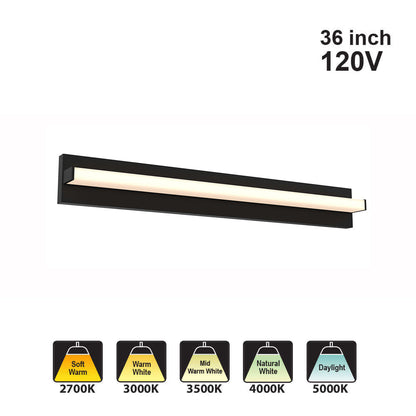 Dals VAL36-CC-BK 36 inch Adjustable Linear Vanity 120V 33W CCT(2.7K, 3K, 3.5K, 4K, 5K)