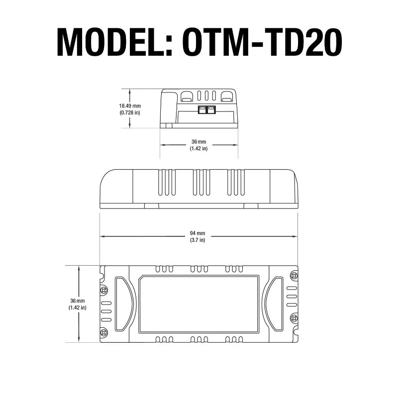 Constant Current LED Driver 500mA 24-36V 18W OTM-TD20