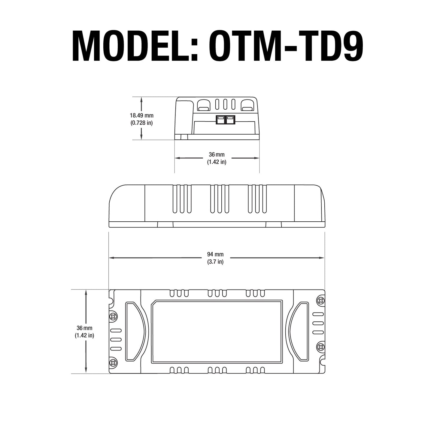 Constant Current LED Driver 750mA 7-12V 9W OTM-TD9