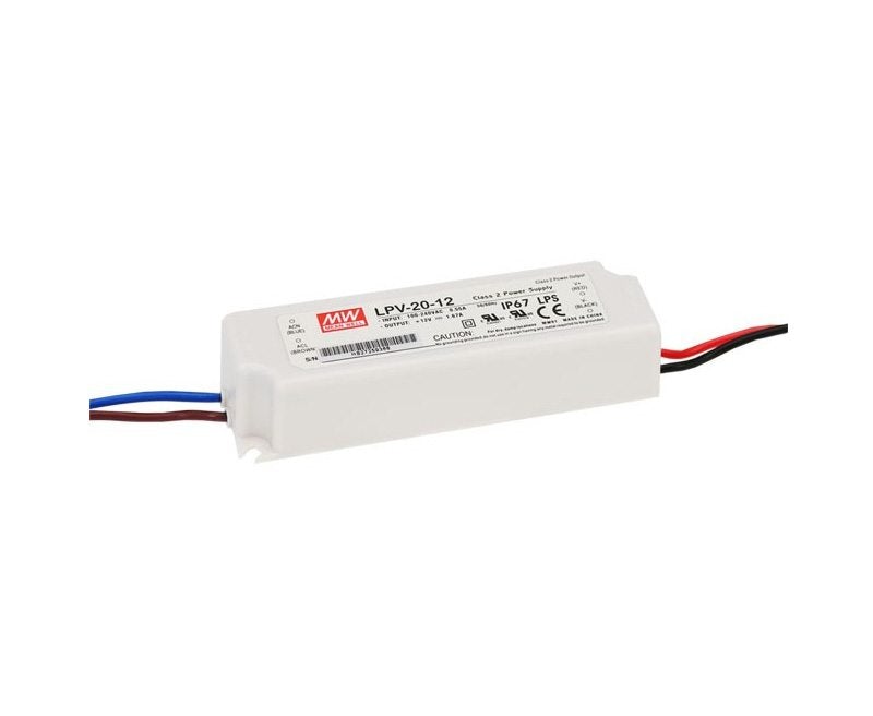 Mean Well LPV-20-12 Non-Dimmable LED Driver, 12V 1.67A 20W - GekPower