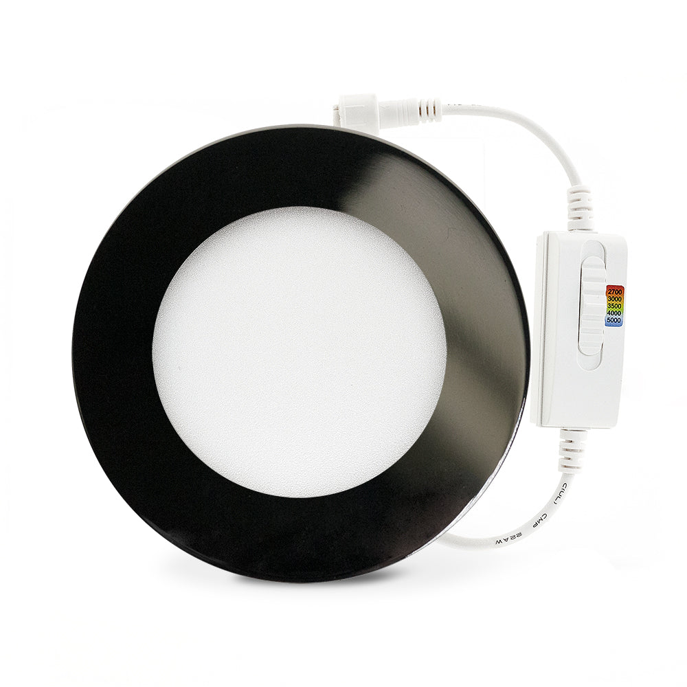 4 inch flat Round Panel Light LED-S9W-5CCTWH, 120V 9W - GekPower