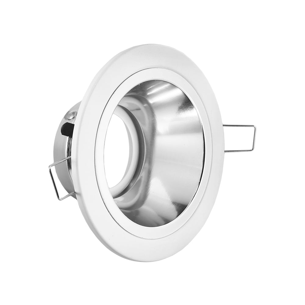 T-53 MR16 Light Fixture (White), 3.5 inch Round Polished Chrome, mr16 fixture, gekpower