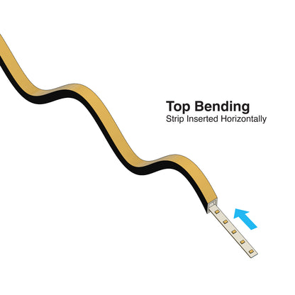 Black Silicone Flexible LED Neon channel VBD-N1010-SF-B, per foot(30.5cm) SURFACE Mount
