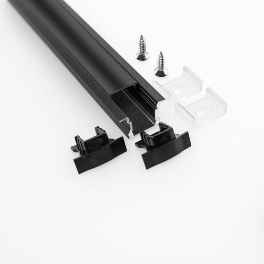 Deep Recessed Linear Aluminum LED Channel Black for LED Strips 1Meter(3.2ft) VBD-CH-RF1B, Gekpower