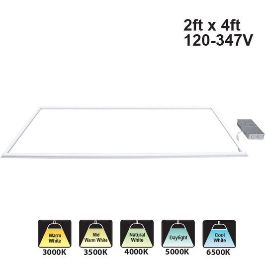 Votatec 2' x 4' LED T-Bar Frame Light, 120-347V 60W/55W/50W/45W/40W ADJ, CCT(3K, 3.5K, 4K, 5K, 6.5K Adjustable)