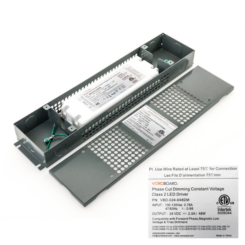 VEROBOARD Dimmable Constant Voltage LED Driver 24V 2A 48W VBD-024-048DM Power supply Canada, British Columbia, North America.