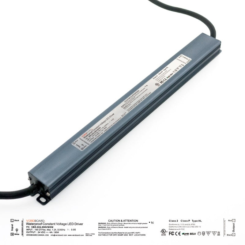 VEROBOARD Super Slim 24V 4A 96W Non-Dimmable LED Driver  VBD-024-096VWSW